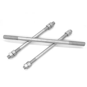 Class 4.8 Grade 8.8 Hot Dip Galvanized Double End Stud Bolt with Nuts Crossed View - DIN 938 DIN 939 HDG Stud - Direct Factory Supply from Handan China | YiHao Fastener