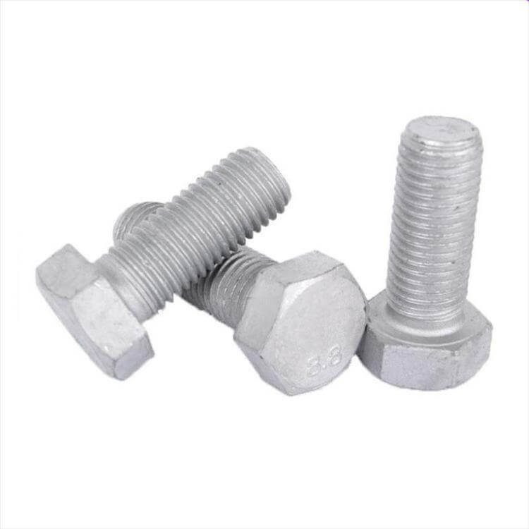 Grade 8.8 Hot Dip Galvanized Hex Bolt Main View - DIN 933 HDG Carbon Steel Fastener - Direct Factory Supply from Handan China | YiHao Fastener