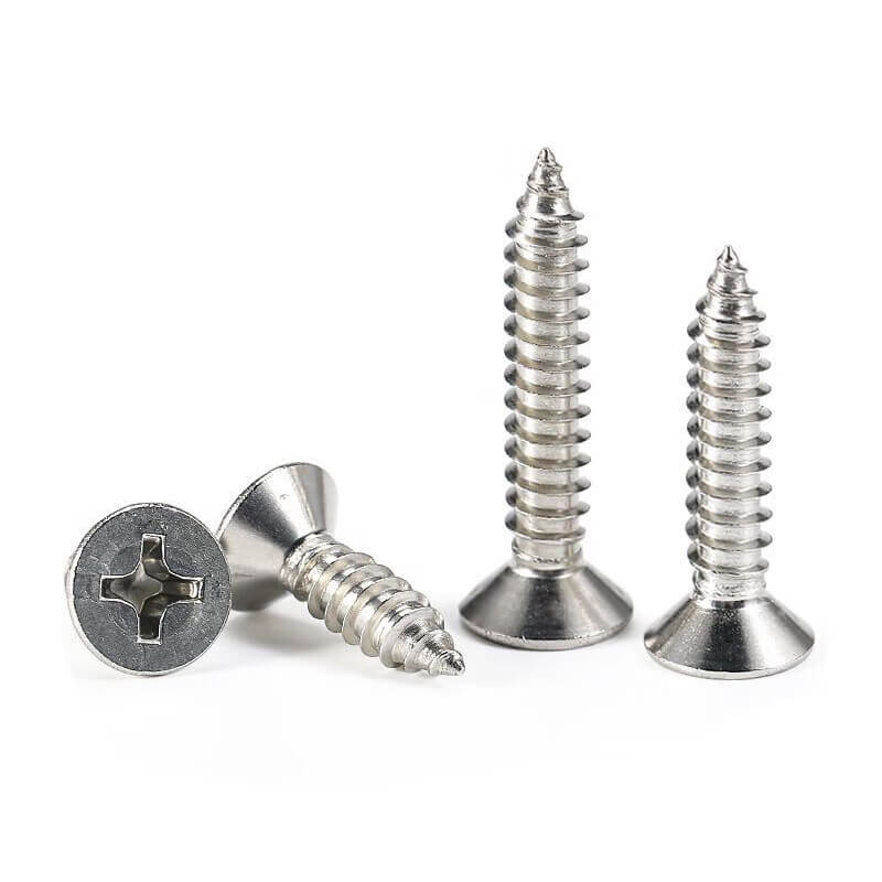 Carbon Steel Zinc Plated Phillips Flat Countersunk Head Self Tapping Screw Lineup View - DIN 7982 ISO 7050 Sheet Metal Screw - Direct Factory Supply from Handan China | YiHao Fastener