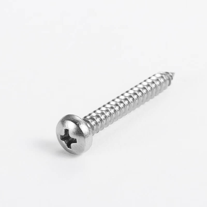 Zinc Plated Carbon Steel Phillips Pan Head Self Tapping Screw Side View - DIN 7981 ISO 7049 Tapping Screw - Handan Factory Supplier | YiHao Fastener