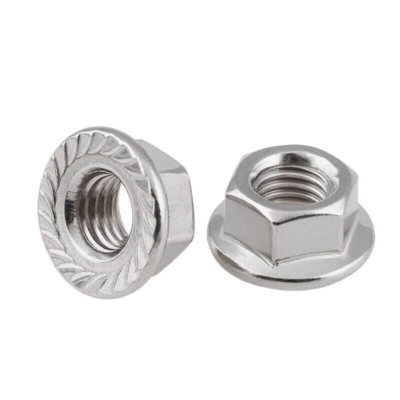 Serrated Hex Flange Nut Bottom Anti-Slip Teeth View - DIN 6923 Class 4 Class 8 Flange Nut - Handan Factory Supplier | YiHao Fastener
