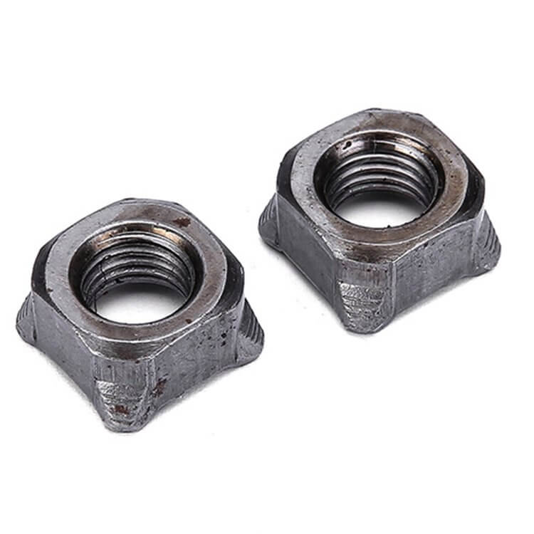Carbon Steel Square Weld Nut with 4 Corner Welding Projections Pair View - DIN 928 Resistance Weld Nut - Handan Factory Supplier | YiHao Fastener