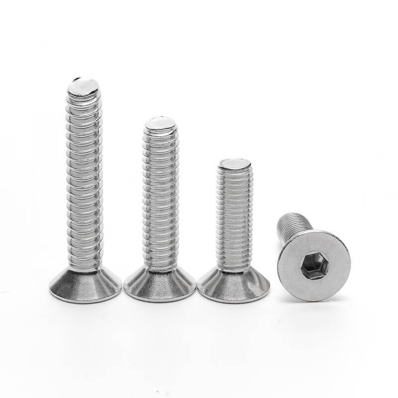 Stainless Steel Countersunk Socket Screw Profile and Head View - DIN 7991 SS316 Flush Mounting Screw - Handan Factory Supplier | YiHao Fastener