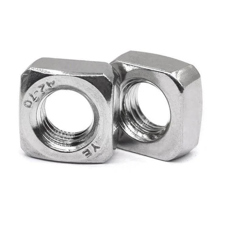 Stainless Steel Square Nut Pair with A2-70 Stamp Details - DIN 557 Four Sided Nut - Handan Factory Supplier | YiHao Fastener