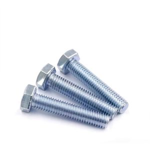 Zinc Plated Hex Bolt Grade 4.8 8.8 Main View - DIN 933 Electro-Galvanized Fastener - Direct Factory Supply from Handan China | YiHao Fastener