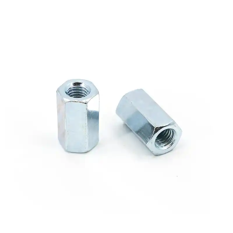 Zinc Plated Hex Coupling Nut Pair Detail View - DIN 6334 Extension Nut - Handan Factory Supplier | YiHao Fastener